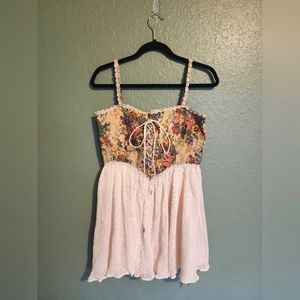 Cider Secret Garden Corset Mini Dress L